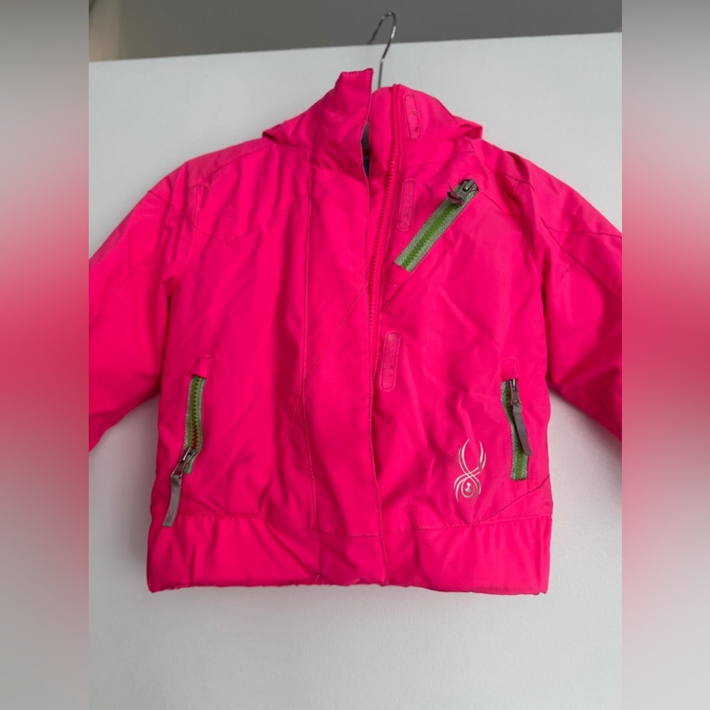 Spyder Kids Fuchsia Jacket with Lime Zippers